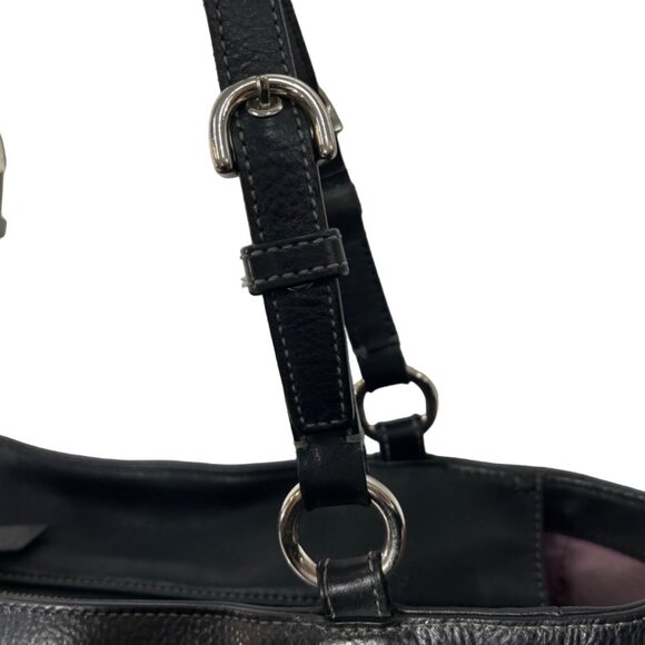 Coach East West Gallery pleated Leather Silver Tone Detail Shoulder Bag Sz M - Picture 10 of 16